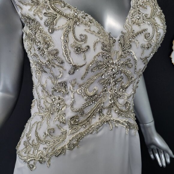 NWT~$1699~IMPRESSION~SZ 6/8~WHITE BEADED EMBROIDERED MERMAID WEDDING DRESS GOWN - Picture 7 of 16